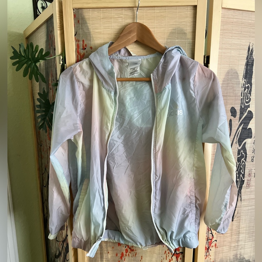 Rainbow adidas rain jacket